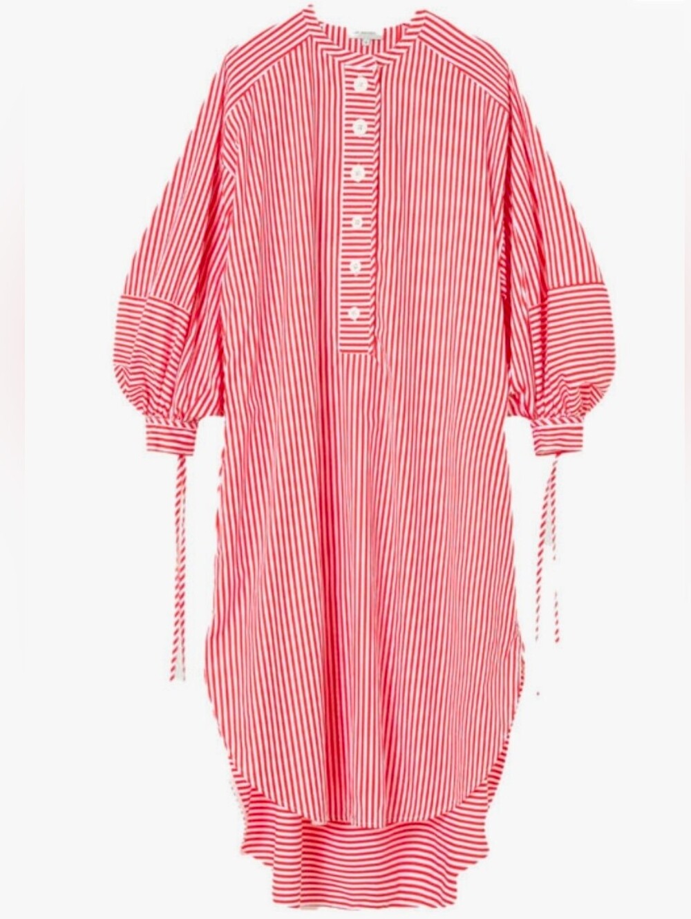 Lee Mathews Red and White Striped Dress